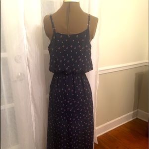 Navy Floral Maxi Dress